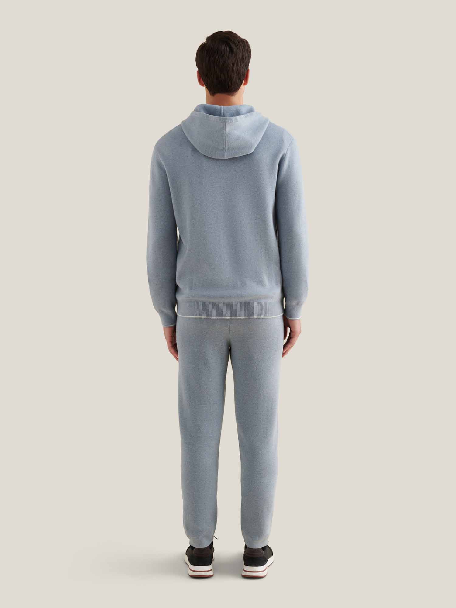 Back View of Peckham Rye Milano Knit Blue Blizzard Sweatpant PRY0338-J86